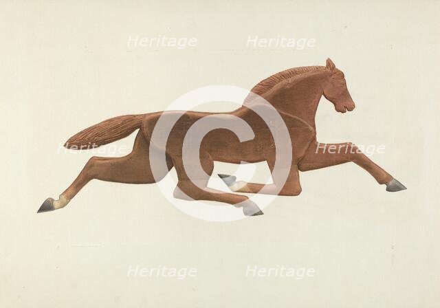 Wooden Horse Weather Vane, c. 1940. Creator: Alfred H Smith.