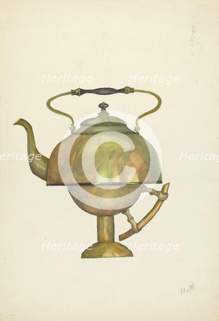 Tea Kettle, c. 1936. Creator: Beulah Bradleigh.