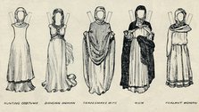'The Gallery of British Costume: Types of Dress in Early Plantagenet Times', c1934. Artist: Unknown.