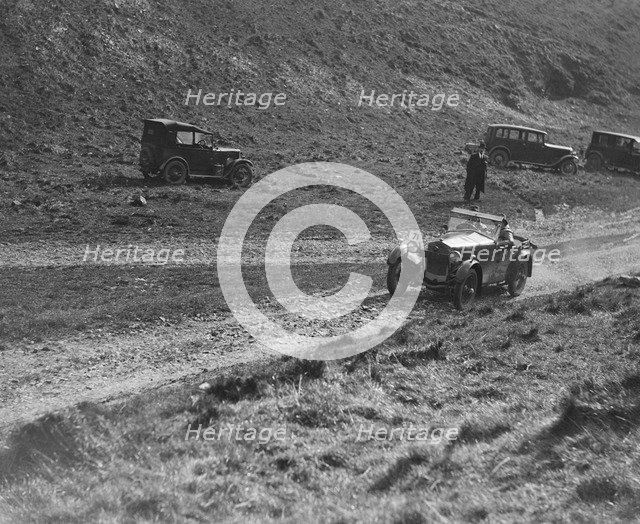 Frazer-Nash of Aldy Aldington competing in the MCC Sporting Trial, Litton Slack, Derbyshire, 1930. Artist: Bill Brunell.