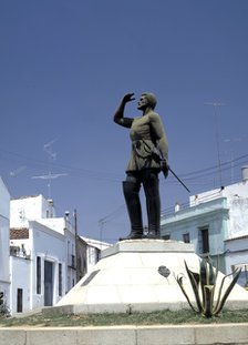 Monument in Jerez de los Caballeros hometown of Vasco Nuñez de Balboa (1475-1517), Spanish conque…