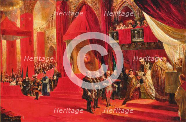 The Coronation of Emperor Charles I of Austria as King Charles IV of Hungary..., 1917. Creator: Schwormstädt, Felix (1870-1938).