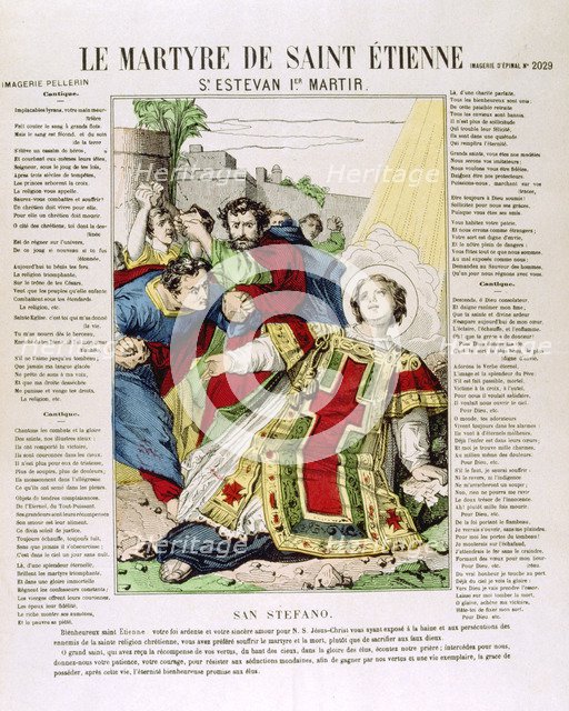 The martyrdom of St Stephen, c36 (19th century). Artist: Unknown