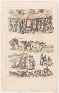Plate 15, Outlines of Figures, Landscapes and Cattle...for the Use of Learners, Ju..., June 1, 1790. Creator: Thomas Rowlandson.