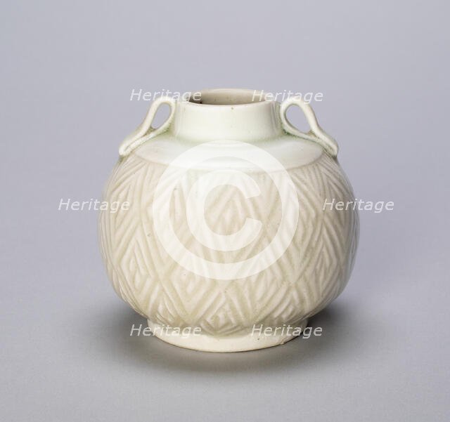 Globular Loop-Handled Jar with Diamond Pattern, c. 10th/11th century. Creator: Unknown.