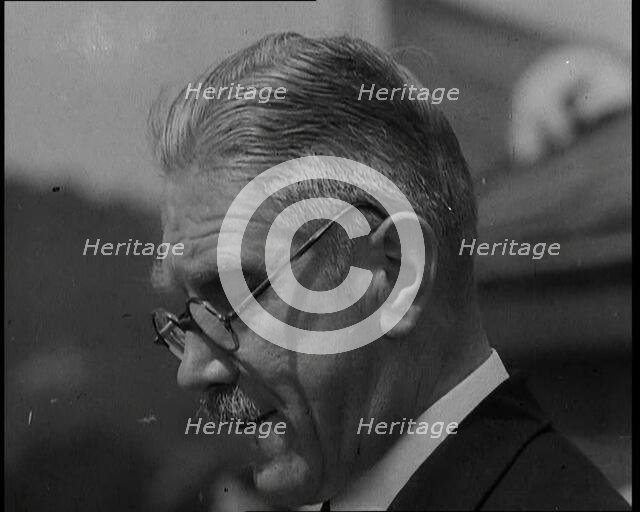 Franz von Papen Giving a Speech to a Hitler Youth Rally, 1930s. Creator: British Pathe Ltd.