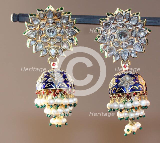 Earrings (Karanphul Jhumka), 18th/19th cenury. Creator: Unknown.