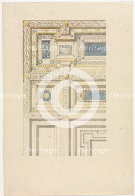 Design for Ornamental Ceiling, 19th century. Creator: Anonymous.