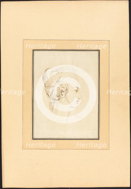 Head of a Woman, published 1782. Creator: Johann Gottlieb Prestel.