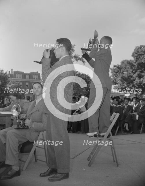 Photographers from the Negro press at Howard University commencement..., Washington, D.C, 1942. Creator: Gordon Parks.
