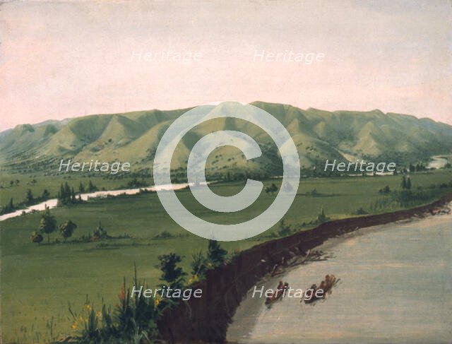 Nishnabottana Bluffs, 1070 Miles above St. Louis, 1832. Creator: George Catlin.