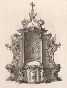 Design for a Tabernacle, Plate 2 from the series 'Tabernacle', Printed ca. 1750-56. Creator: Franz Xavier Habermann.