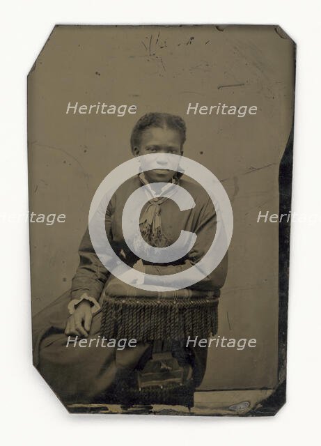 Tintype of a woman, late 19th century. Creator: Unknown.