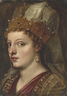 Portrait of Caterina Cornaro (1454-1510). Creator: Titian, (School) .