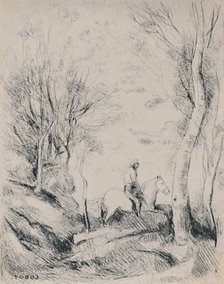 'The Horseman in the Wood', c.1854, (1946). Artist: Jean-Baptiste-Camille Corot.