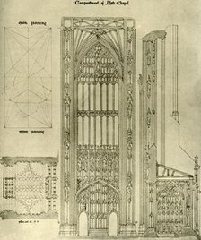 Architectural drawing: compartment of Anti Chapel, 1833-1834, (1906). Creator: AWN Pugin.