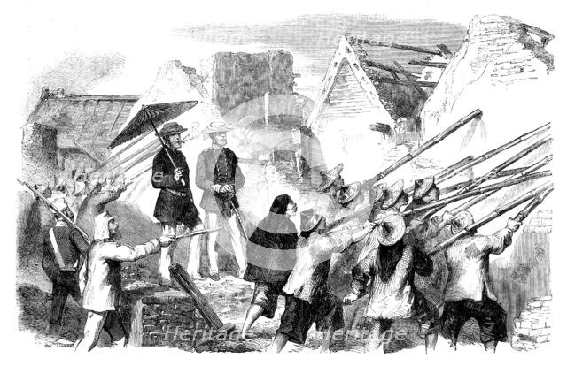 Sketches at Canton - Demolishing Houses, 1858. Creator: Unknown.