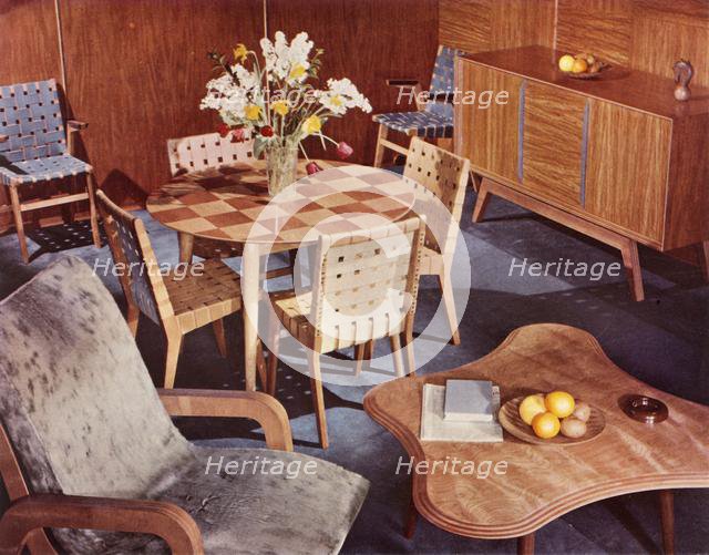 'Furnishing  designed by Neil Morris and made by H. Morris & Co. Ltd.', 1949. Creator: Unknown.