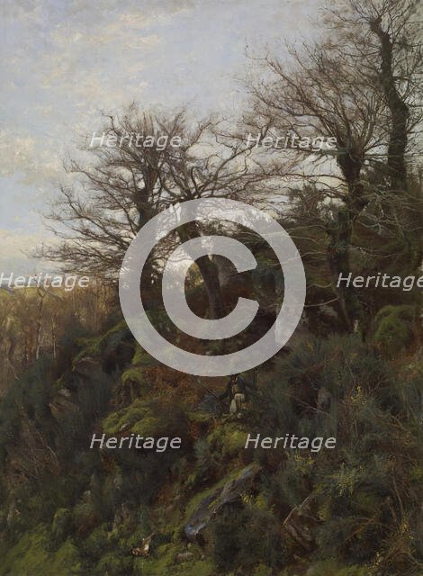 Hunting Scene, 1877. Creator: Hugh Bolton Jones.