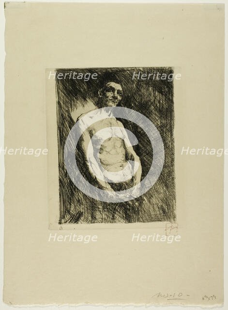 Half Nude Figure of a Man, n.d. Creator: Robert Frederick Blum.