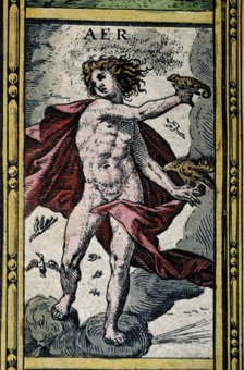  'Air', coloured engraving from the book 'Le Theatre du monde' or 'Nouvel Atlas', 1645, created, …