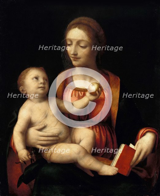 The Madonna and child holding an Apple, ca 1525-1550.