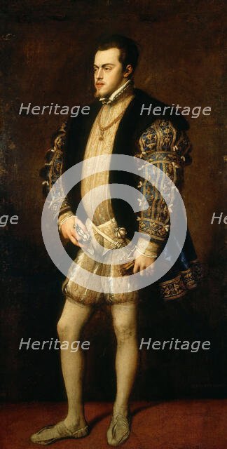 Portrait of Philip II (1527-1598), King of Spain and Portugal. Creator: Titian (1488-1576).