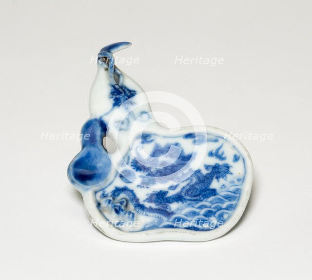 Gourd-Shaped Plaque with Dragon Rising from Waves, Qing dynasty, Qianlong period (1736-1795). Creator: Unknown.