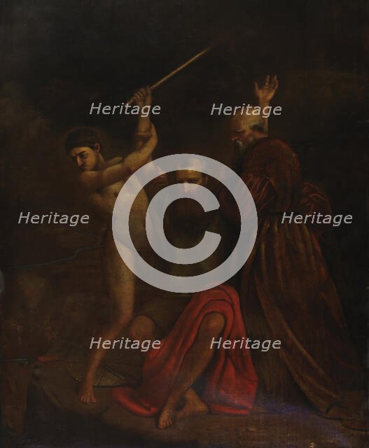 Moses, Aaron and Hur on Mount Horeb, 1857. Creator: William Page.