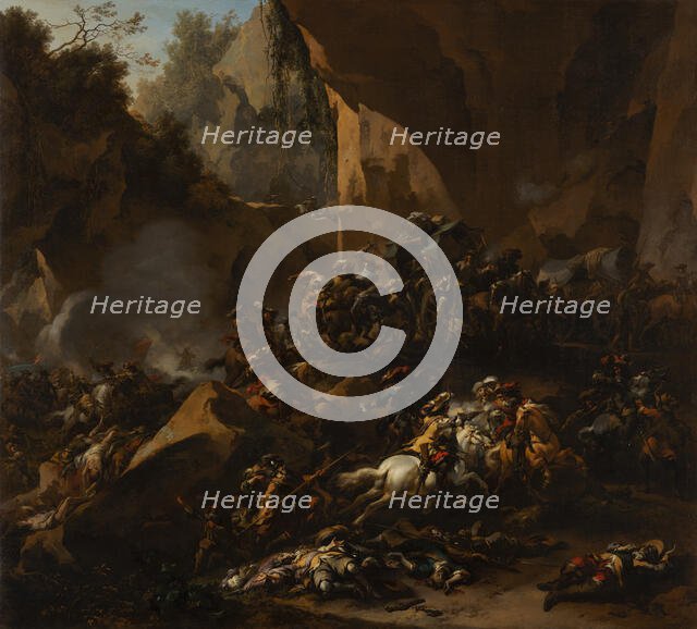 Travellers Ambushed by Brigands, 1670. Creator: Nicolaes Berchem.