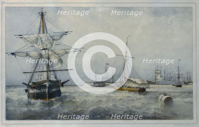 Kronstadt. Artist: Perrot, Ferdinand Victor (1808-1841)