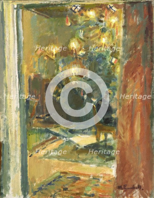 Christmas Tree in the Salon of Kilo Manor, Early 1920s. Artist: Enckell, Magnus (1870-1925)