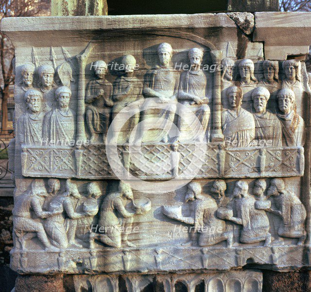 Base of an obelisk in Istanbul, 4th century. Artist: Unknown