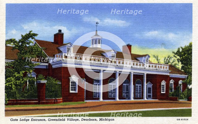 Gate Lodge entrance, Greenfield Village, Dearborn, Michigan, USA, 1940. Artist: Unknown
