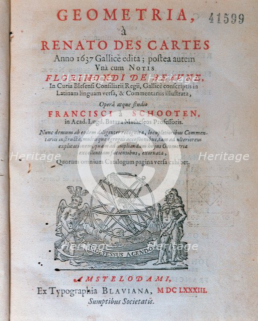 Cover of Geometry by Descartes, Volume I, 1683 edition..