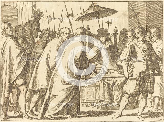 Margaret of Austria Being Carried in a Chaise, 1612. Creator: Raffaello Schiaminossi.