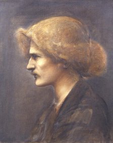 Portrait of the pianist, composer and politician Ignacy Jan Paderewski, 1890. Creator: Burne-Jones, Sir Edward Coley (1833-1898).