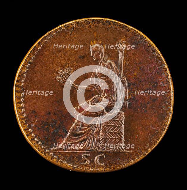 Ceres Holding Ears of Corn and a Torch [reverse]. Creator: Giovanni da Cavino.