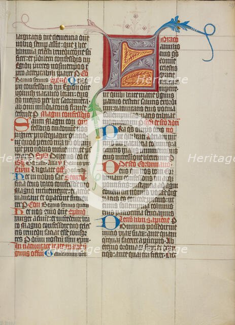 Decorated Initial F; Collegium Ducale, about 1420-1430. Creator: Master Michael.