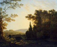 'Classical Landscape with a Temple', 1788. Artist: Richard Corbould.