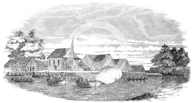 H.M.S. "Antelope" at Fernando Po - Election of a New Sovereign, 1854. Creator: Unknown.