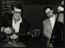 Tal Farlow and Leon Clayton playing at The Fairway, Welwyn Garden City, Hertfordshire, 1992. Artist: Denis Williams