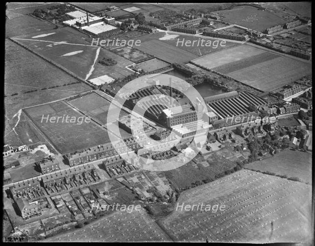 Moorside Road and the Moorside Cotton Mill, Swinton, Greater Manchester, c1930s. Creator: Arthur William Hobart.
