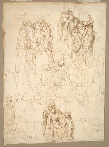 Studies for the Deposition, c.1555. Creator: Aurelio Luini.