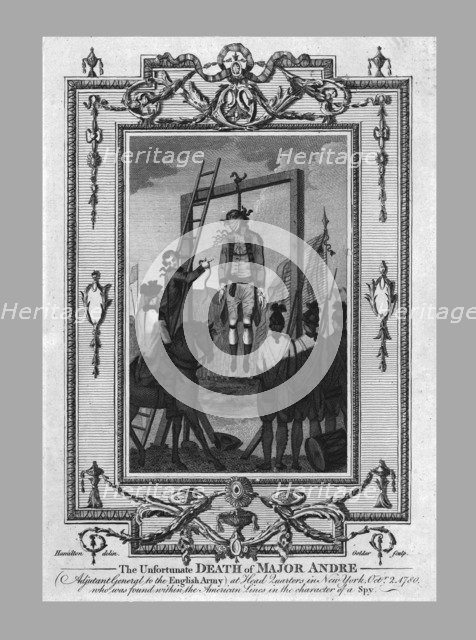 'The Unfortunate Death of Major Andre', 1780, (1790?). Creator: John Goldar.