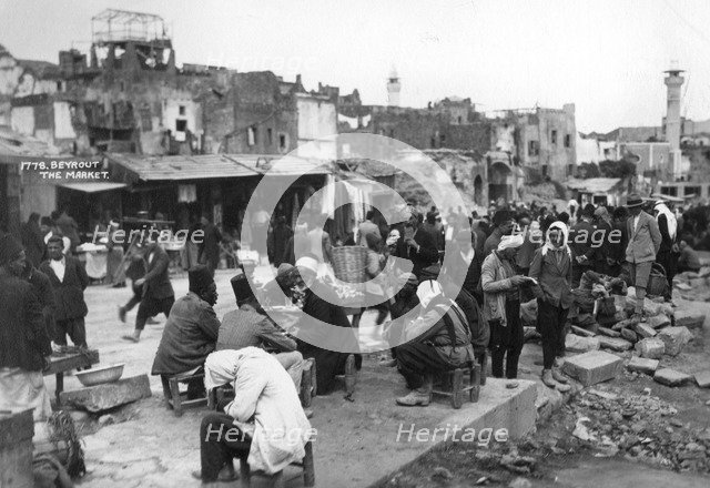 The market, Beirut, Lebanon, c1920s-c1930s(?). Artist: Unknown