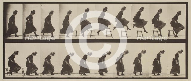 Plate 156 from Animal Locomotion, 1887. Creator: Eadweard J Muybridge.