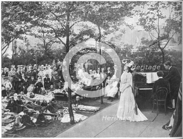 Singing to patients at a London hospital, c1901 (1903). Artist: EH Harnock.