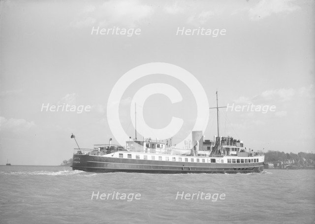 The Isle of Wight ferry 'Vecta', 1939. Creator: Kirk & Sons of Cowes.