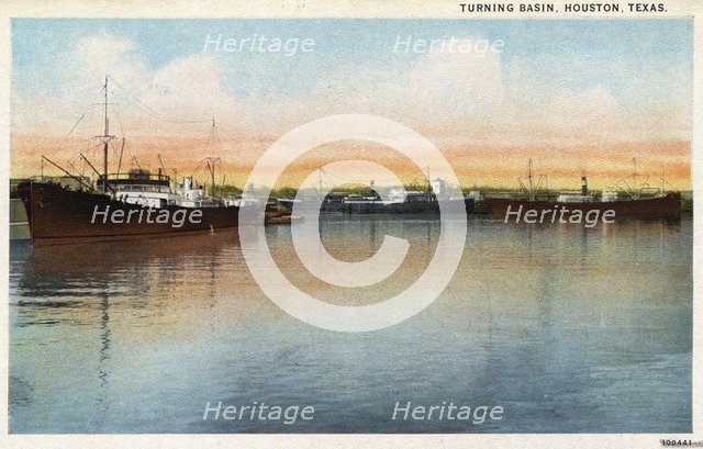 Turning basin, Houston, Texas, USA, 1926. Artist: Unknown